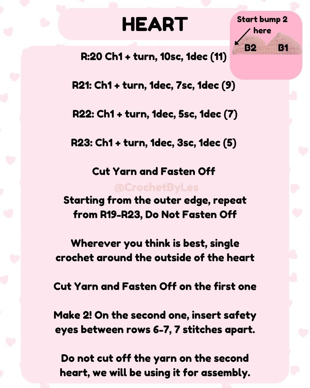 Free Crochet Pattern: Pink Candy Heart Jellycat Amigurumi with XOXO Design