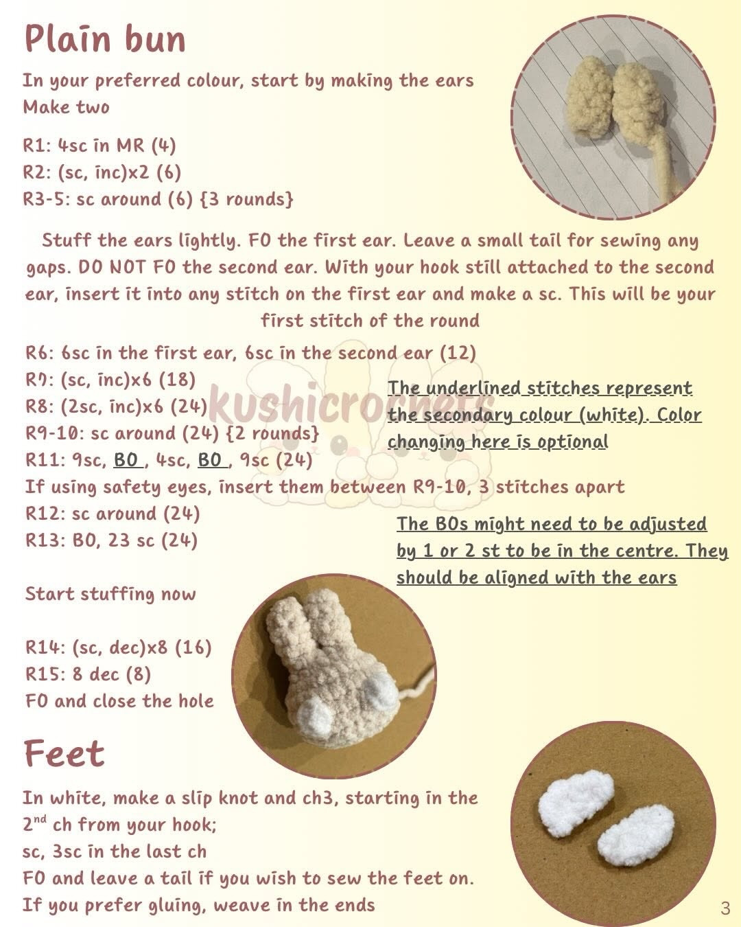 Free Crochet Pattern: Pocket Bunnies by Kushicrochets - Cute Mini Amigurumi Rabbits with Plush Yarn