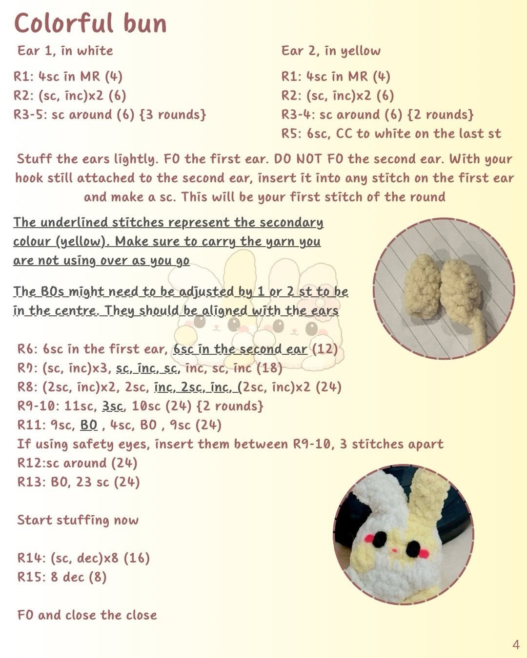 Free Crochet Pattern: Pocket Bunnies by Kushicrochets - Cute Mini Amigurumi Rabbits with Plush Yarn