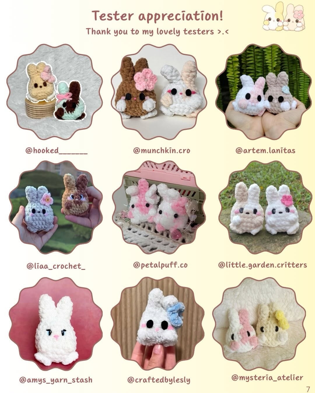 Free Crochet Pattern: Pocket Bunnies by Kushicrochets - Cute Mini Amigurumi Rabbits with Plush Yarn