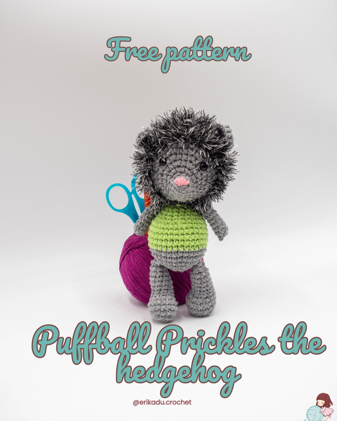Free Crochet Pattern: Puffball Prickles the Hedgehog Amigurumi