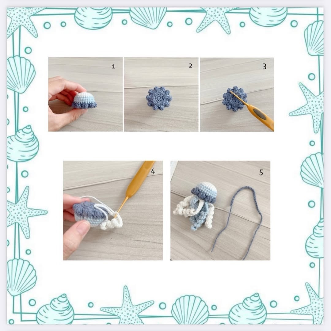 Free Crochet Pattern Series Part 2: Cute Mini Jellyfish Amigurumi Keychains