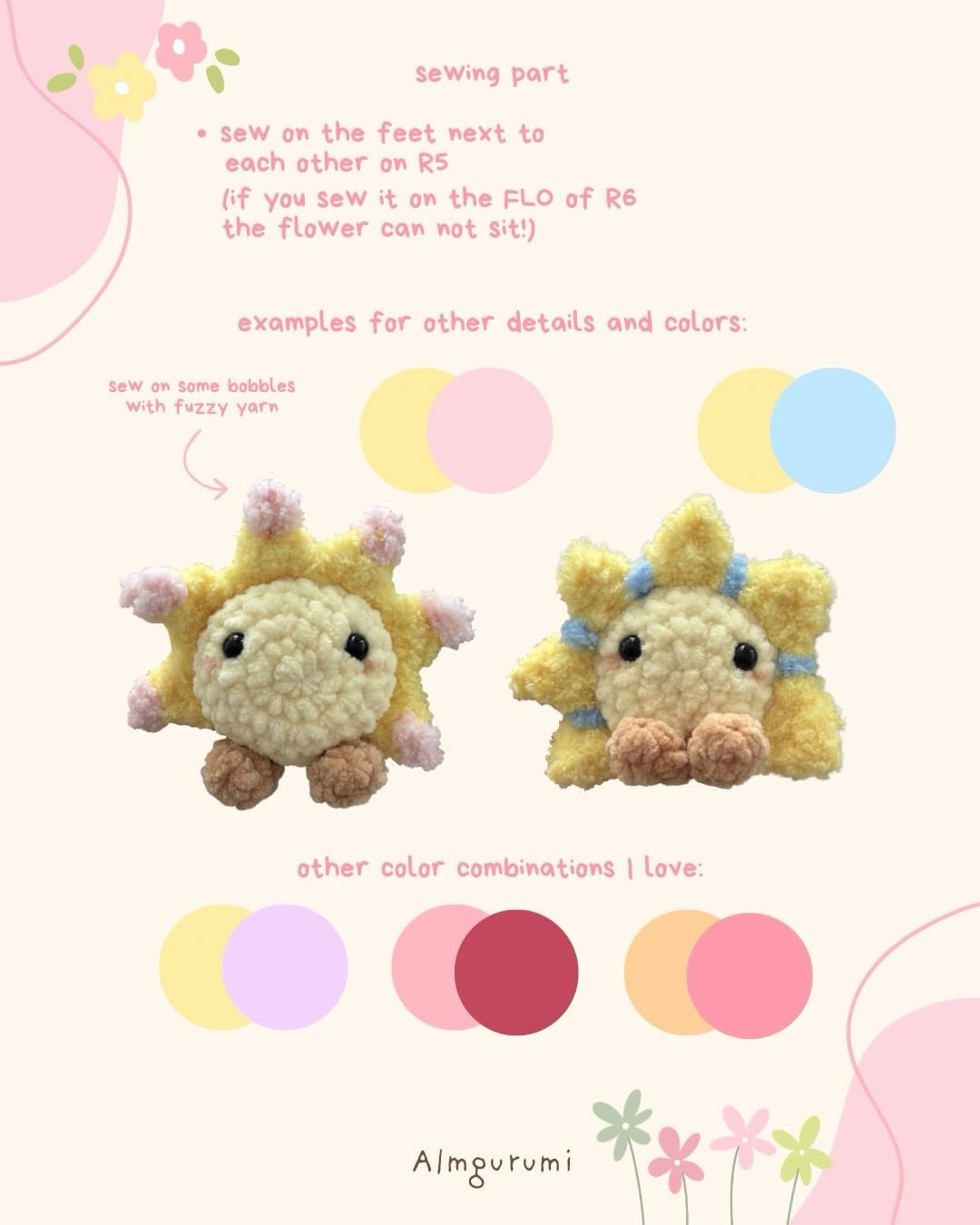 Free Crochet Pattern: Sitting Flower Babies Amigurumi Dolls