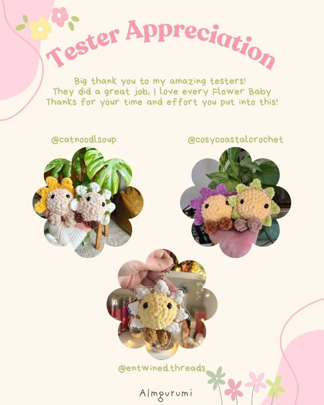 Free Crochet Pattern: Sitting Flower Babies Amigurumi Dolls