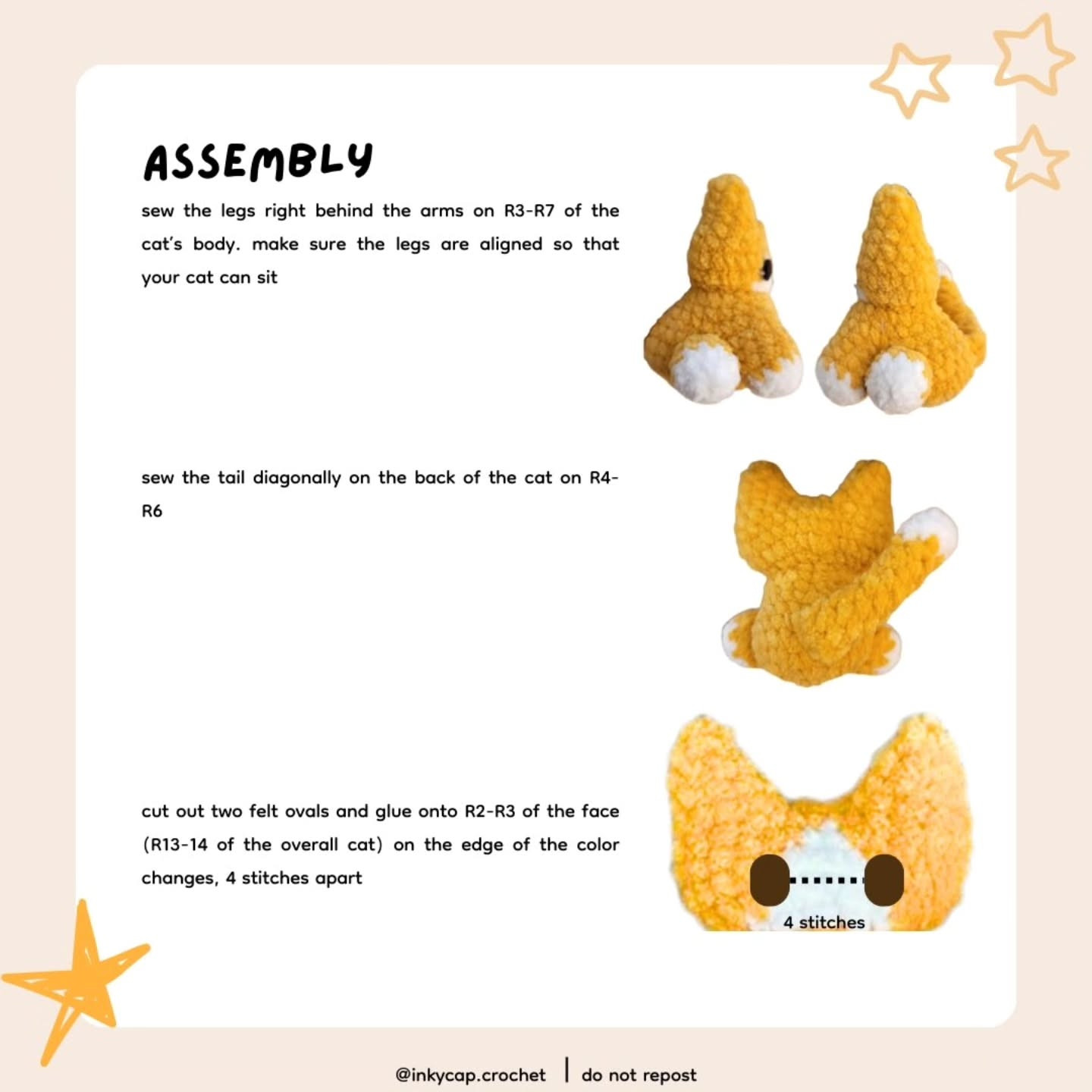 Free Crochet Pattern: Sitting Kitten Amigurumi - Beginner Friendly Chenille Yarn Tutorial