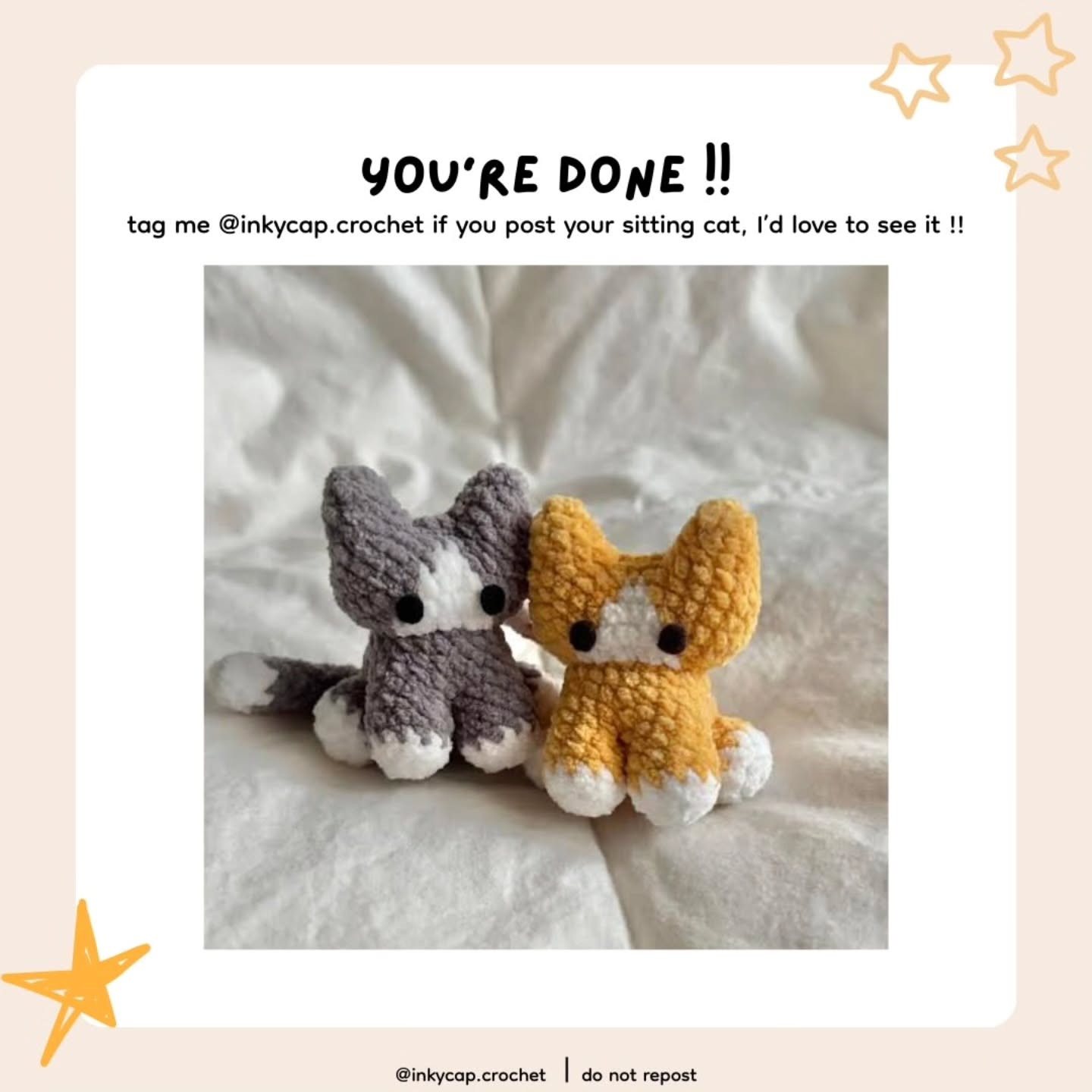 Free Crochet Pattern: Sitting Kitten Amigurumi - Beginner Friendly Chenille Yarn Tutorial