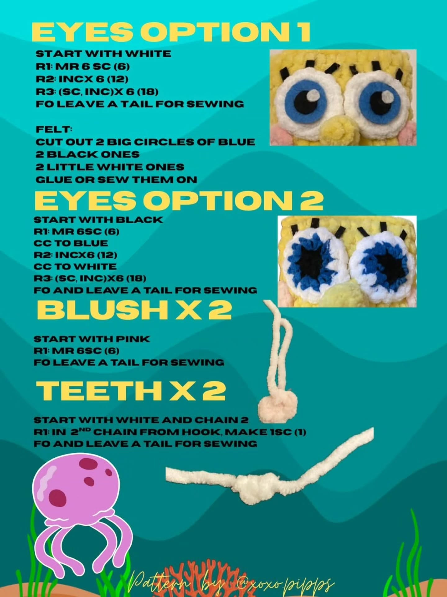 Free Crochet Pattern: Spongebob Squarepants Amigurumi Doll with Full Instructions