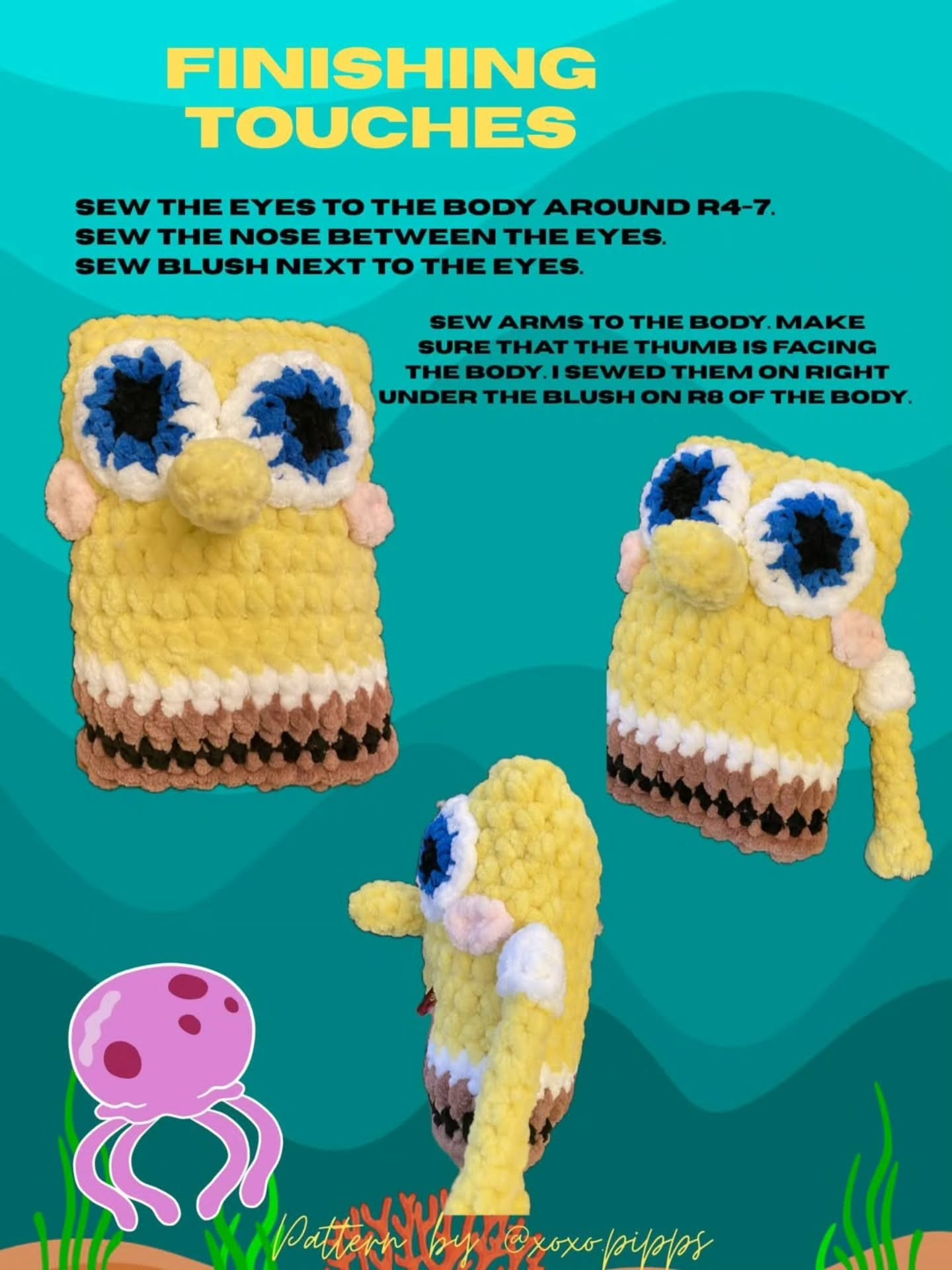 Free Crochet Pattern: Spongebob Squarepants Amigurumi Doll with Full Instructions