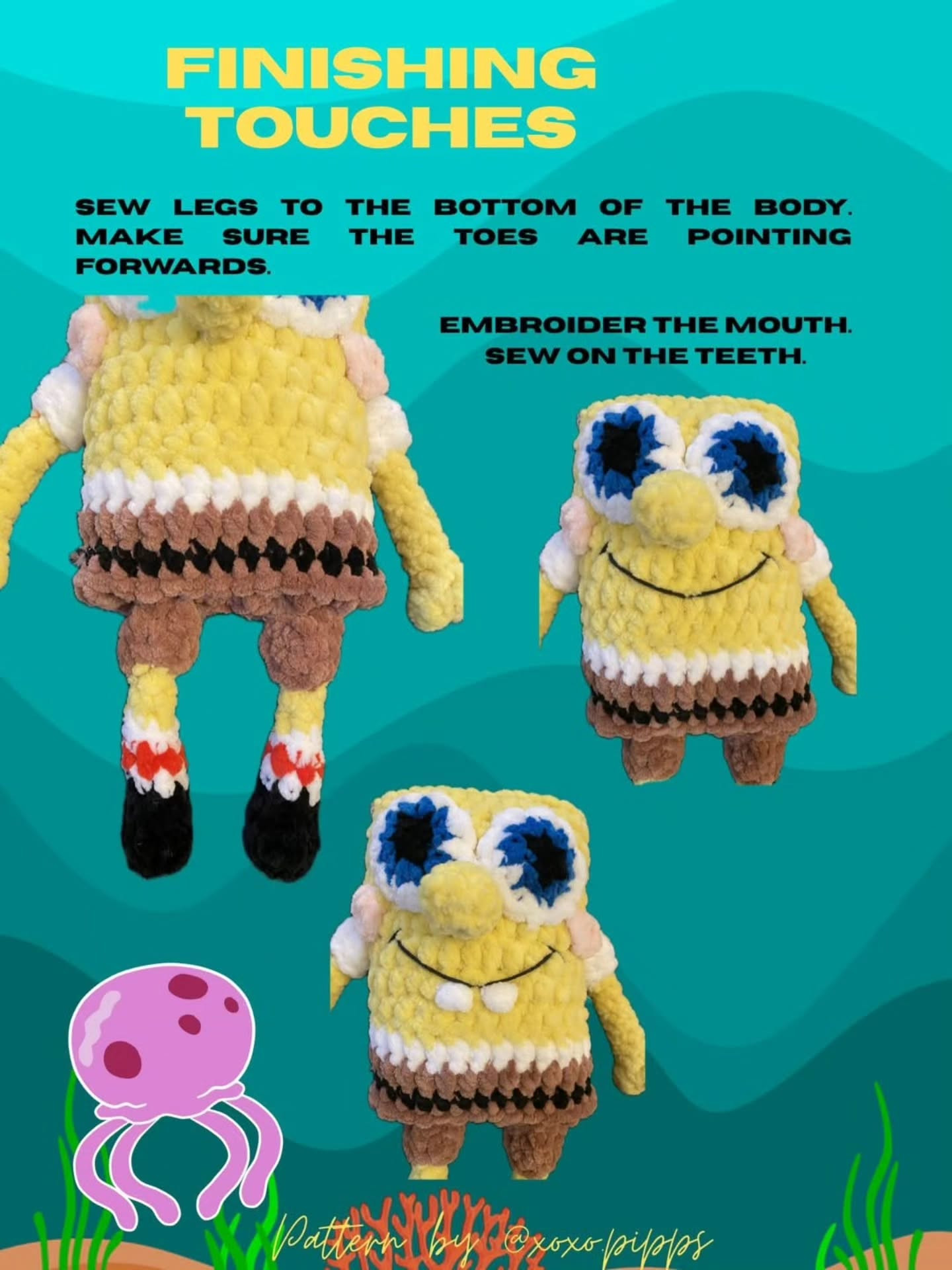Free Crochet Pattern: Spongebob Squarepants Amigurumi Doll with Full Instructions