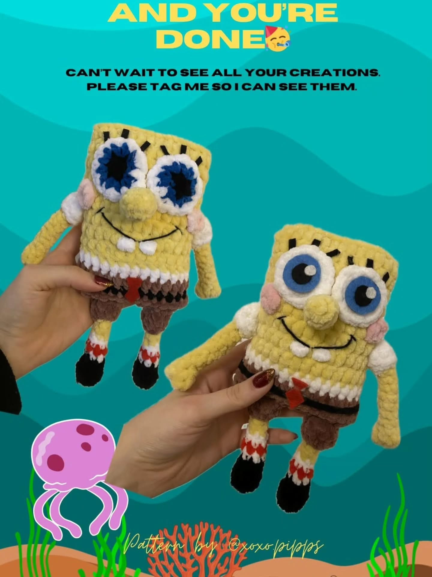 Free Crochet Pattern: Spongebob Squarepants Amigurumi Doll with Full Instructions