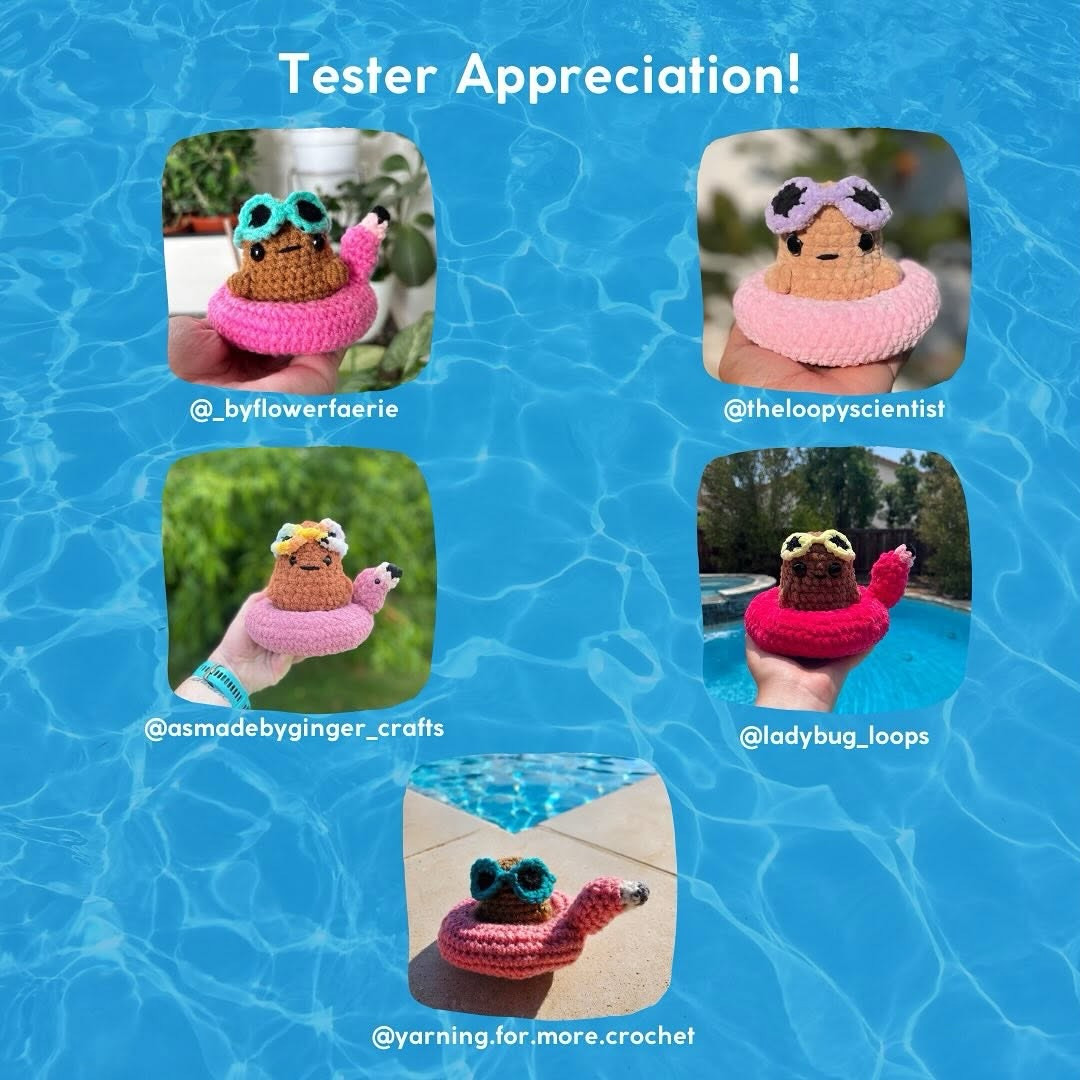Free Crochet Pattern: Summer Spud Amigurumi with Pool Floatie and Sunglasses