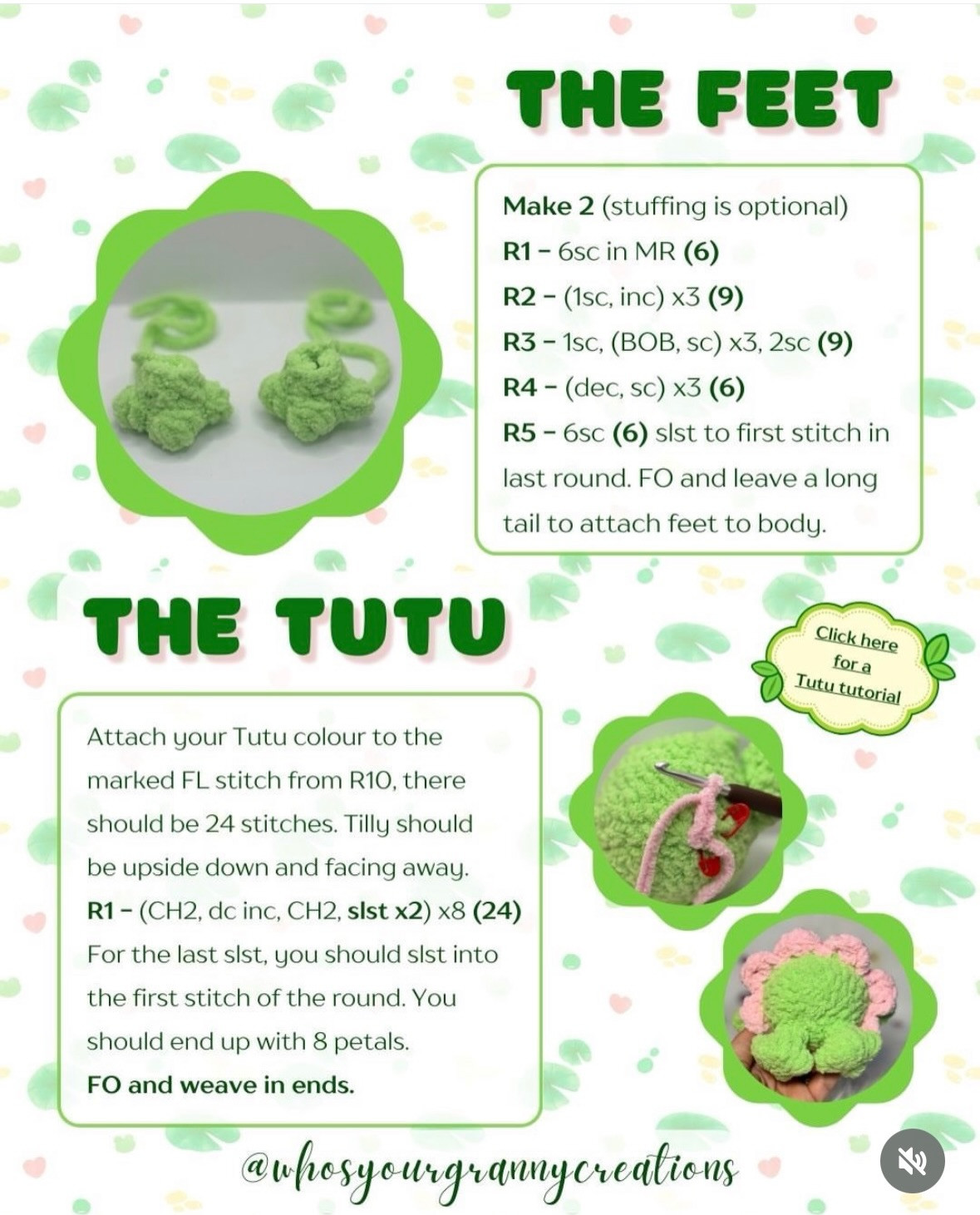 Free Crochet Pattern: Tilly the Tutu Frog Amigurumi Doll with Pink Skirt