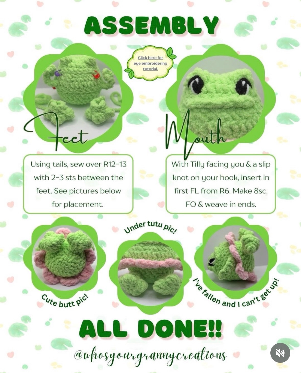 Free Crochet Pattern: Tilly the Tutu Frog Amigurumi Doll with Pink Skirt