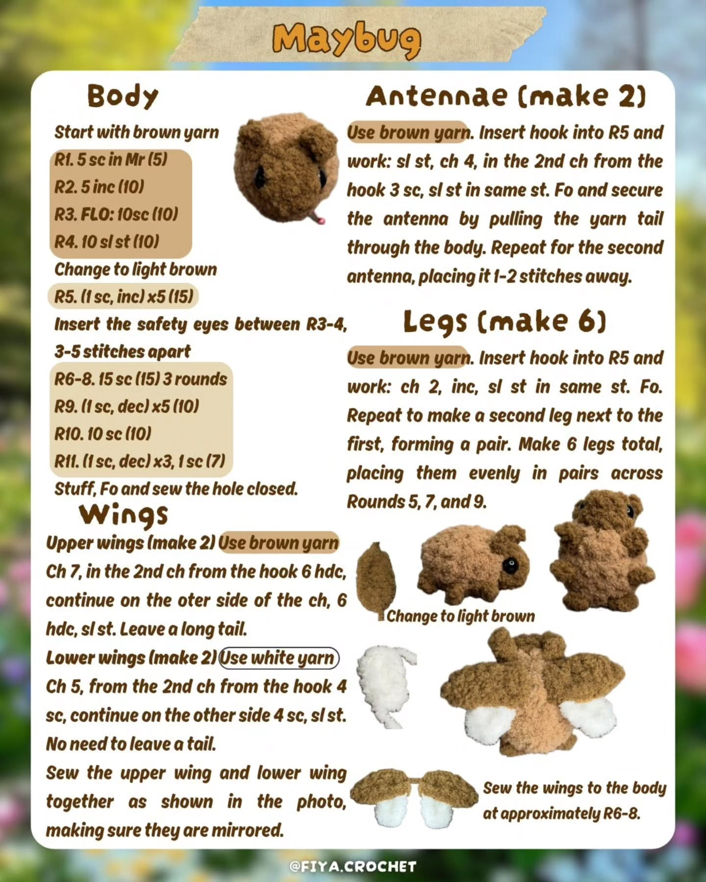 Free Crochet Pattern: Tiny Garden Bugs - Amigurumi Insects Collection