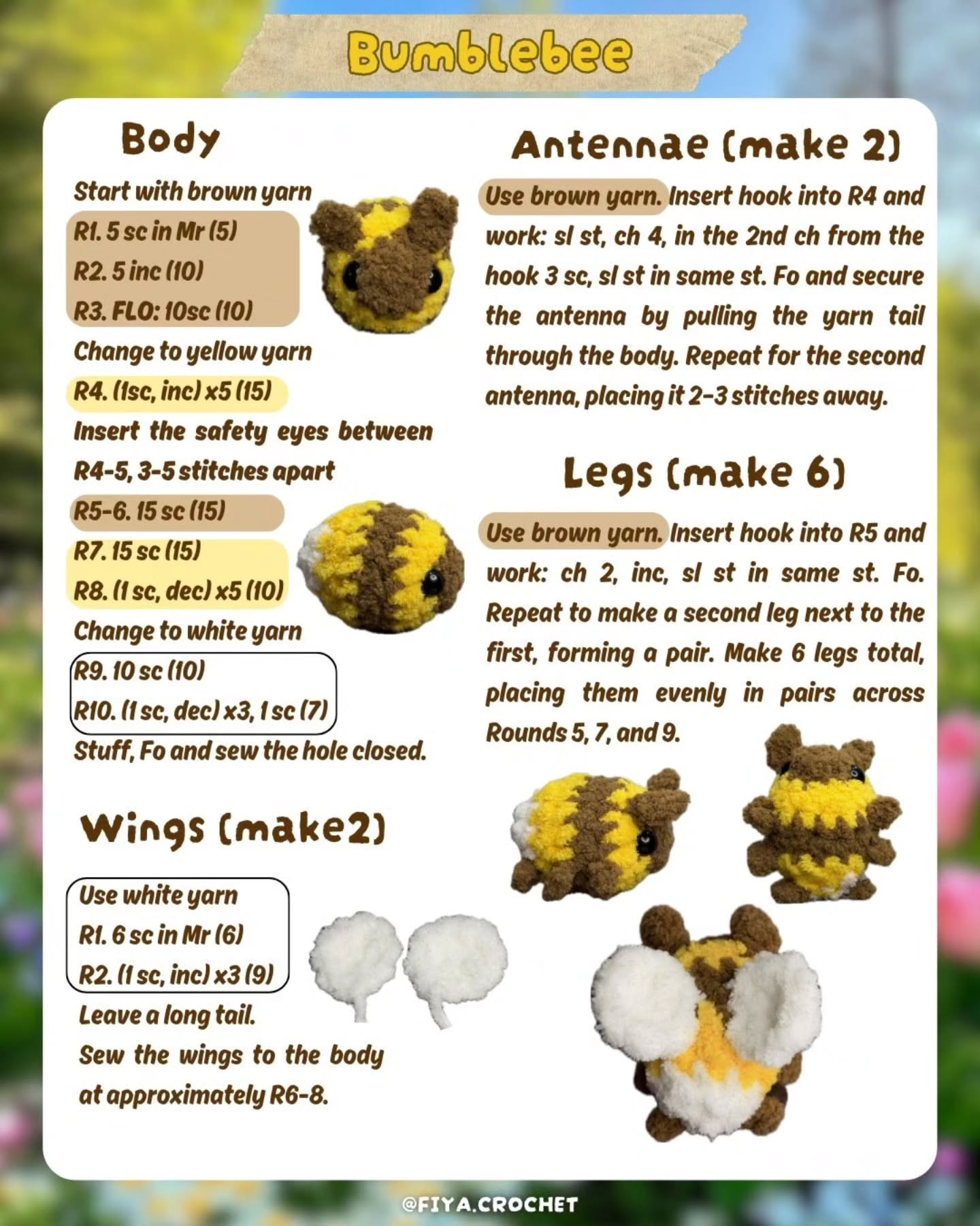 Free Crochet Pattern: Tiny Garden Bugs - Amigurumi Insects Collection