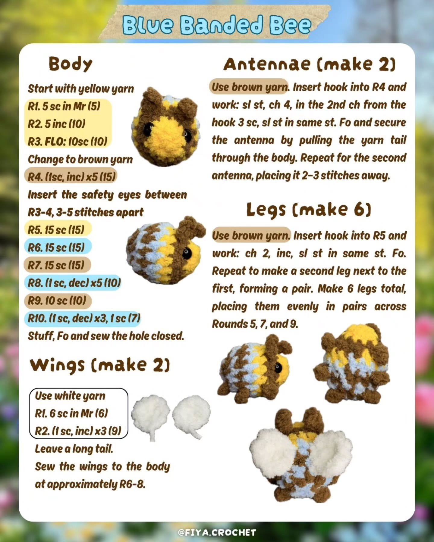 Free Crochet Pattern: Tiny Garden Bugs - Amigurumi Insects Collection