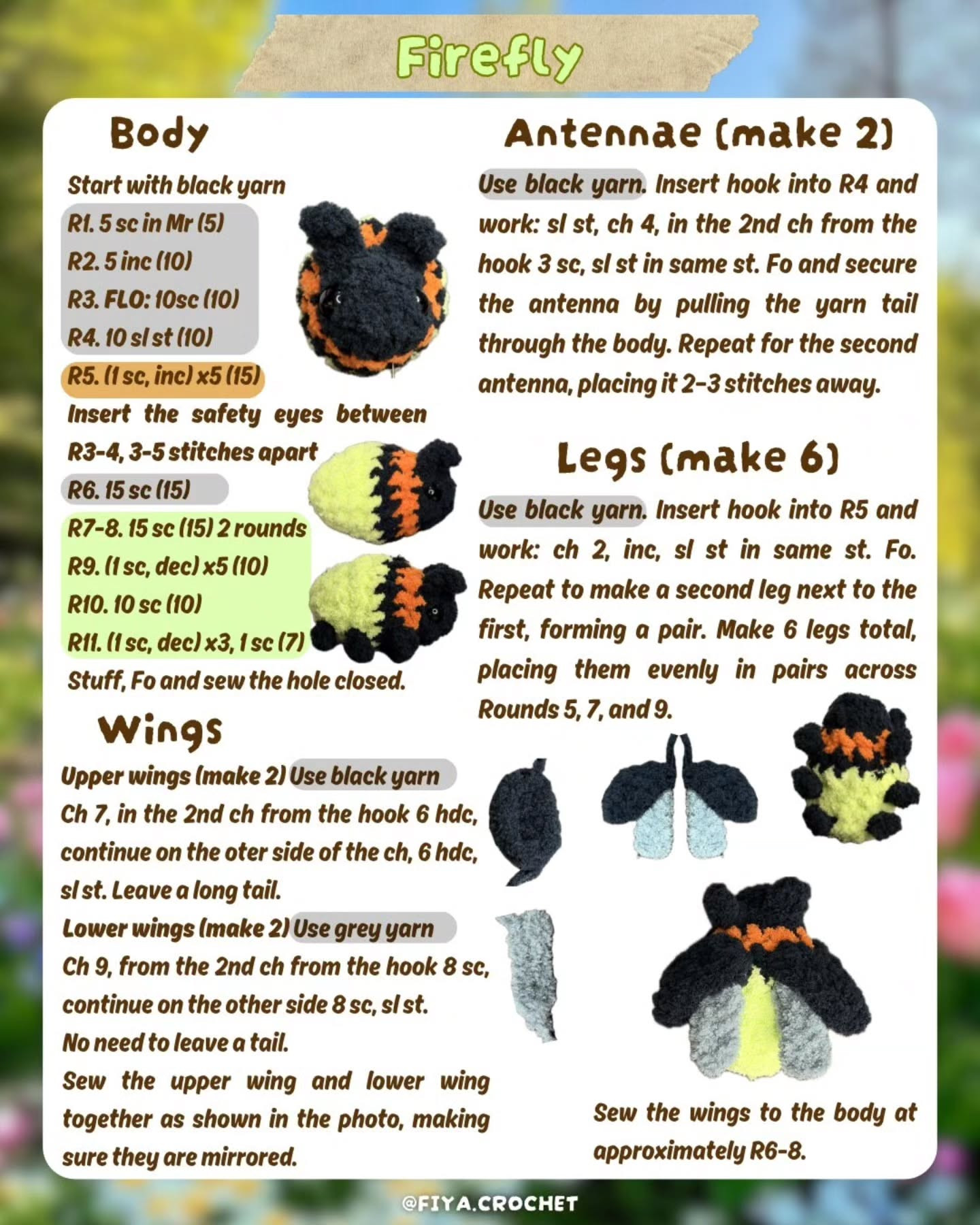 Free Crochet Pattern: Tiny Garden Bugs - Amigurumi Insects Collection
