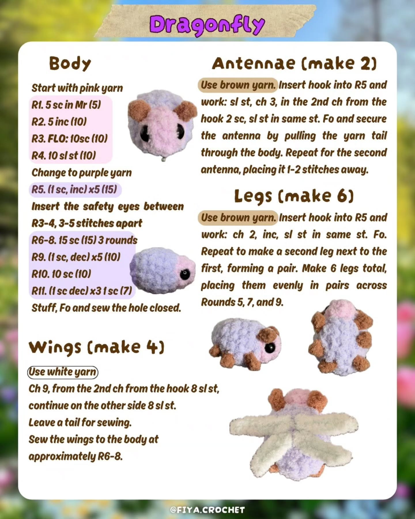 Free Crochet Pattern: Tiny Garden Bugs - Amigurumi Insects Collection
