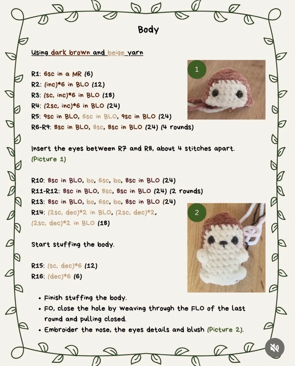 Free Crochet Pattern: Toadie the Tiny Hedgehog with Mushroom Hat