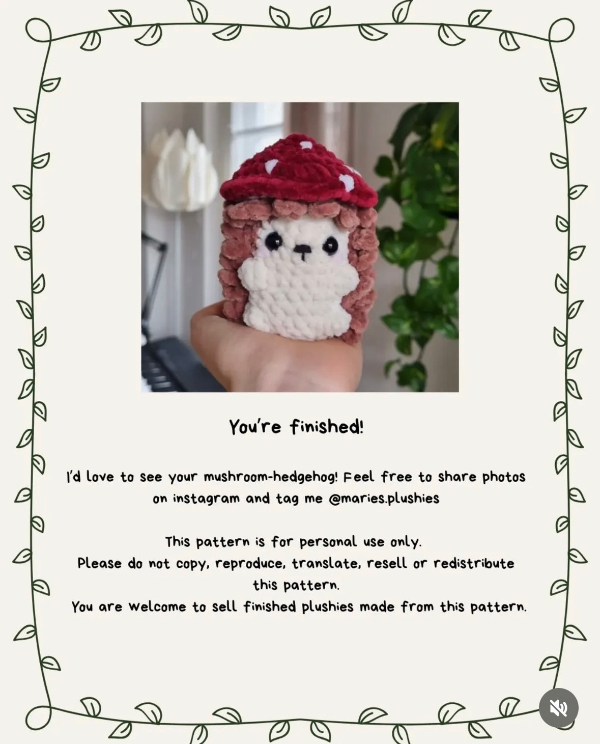 Free Crochet Pattern: Toadie the Tiny Hedgehog with Mushroom Hat