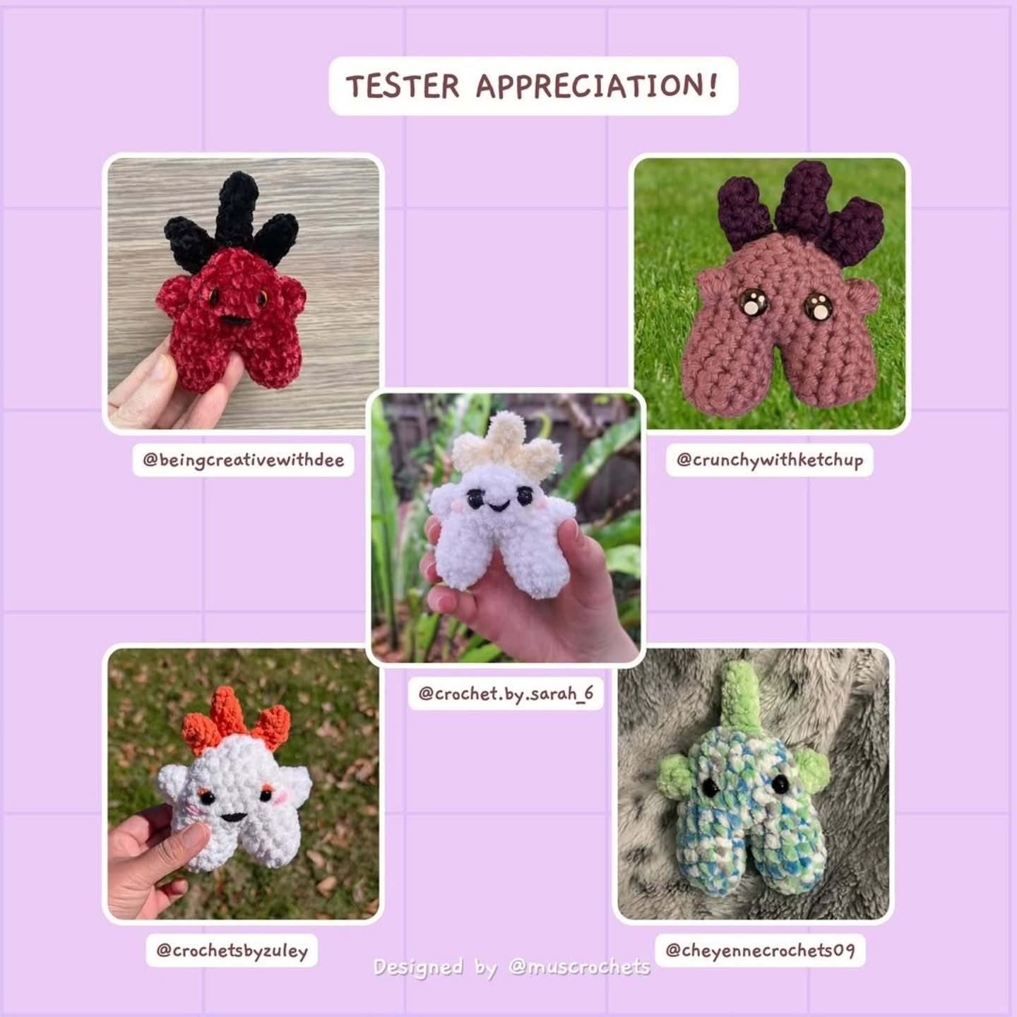 Free Crochet Pattern Trixie: Cute White Amigurumi Monster with Orange Horns