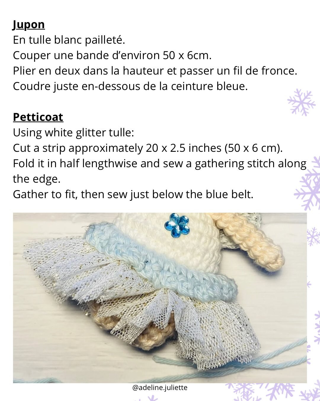 Free Crochet Pattern: Winter Fairy Amigurumi Doll with Blue Hat and Flower Bouquet