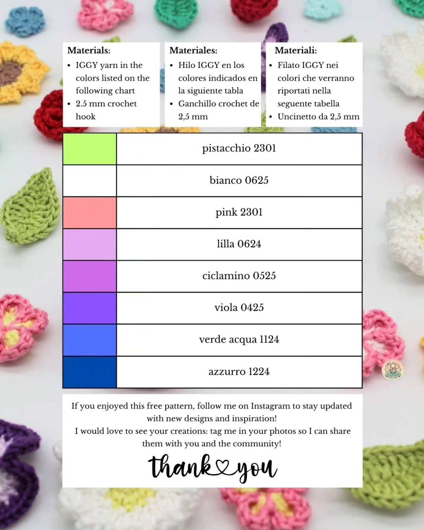 Free Crochet Spring Edition Pattern: Colorful Flowers Tutorial by Tobbys Handcraft