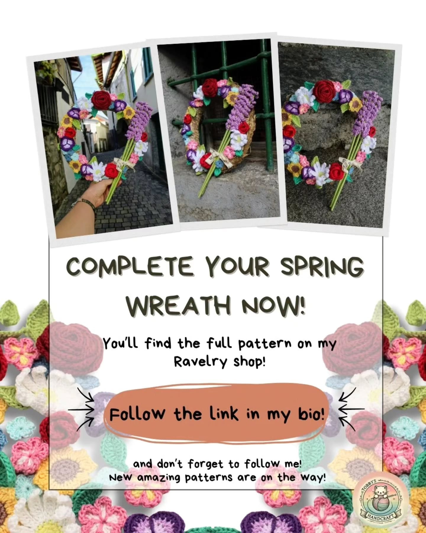 Free Crochet Spring Edition Pattern: Colorful Flowers Tutorial by Tobbys Handcraft