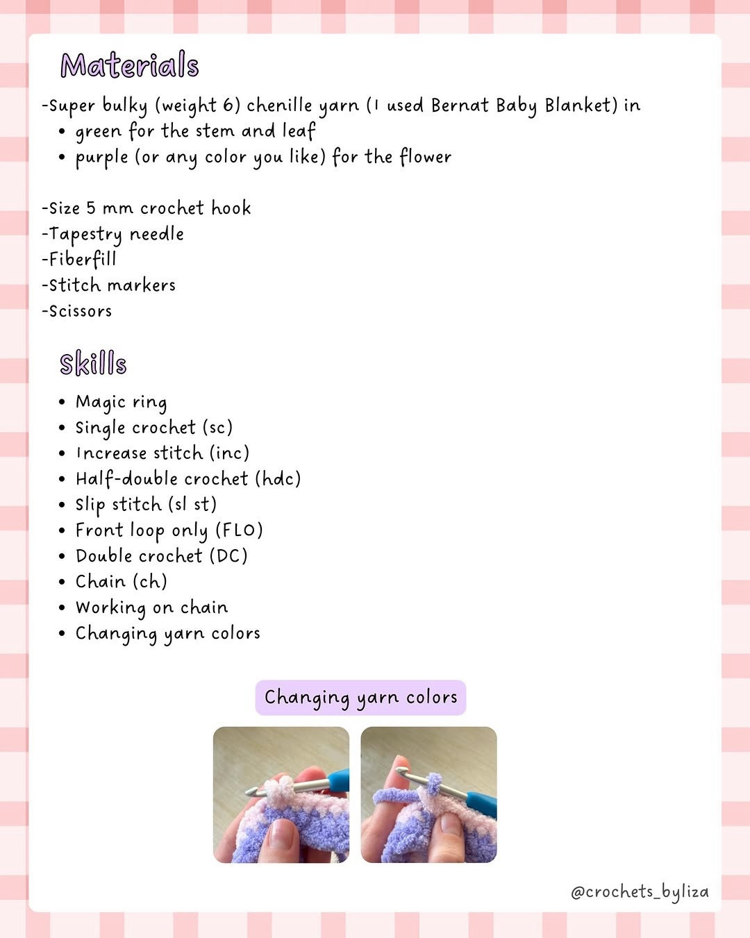 Free Crochet Tulip Pattern with Chenille Yarn