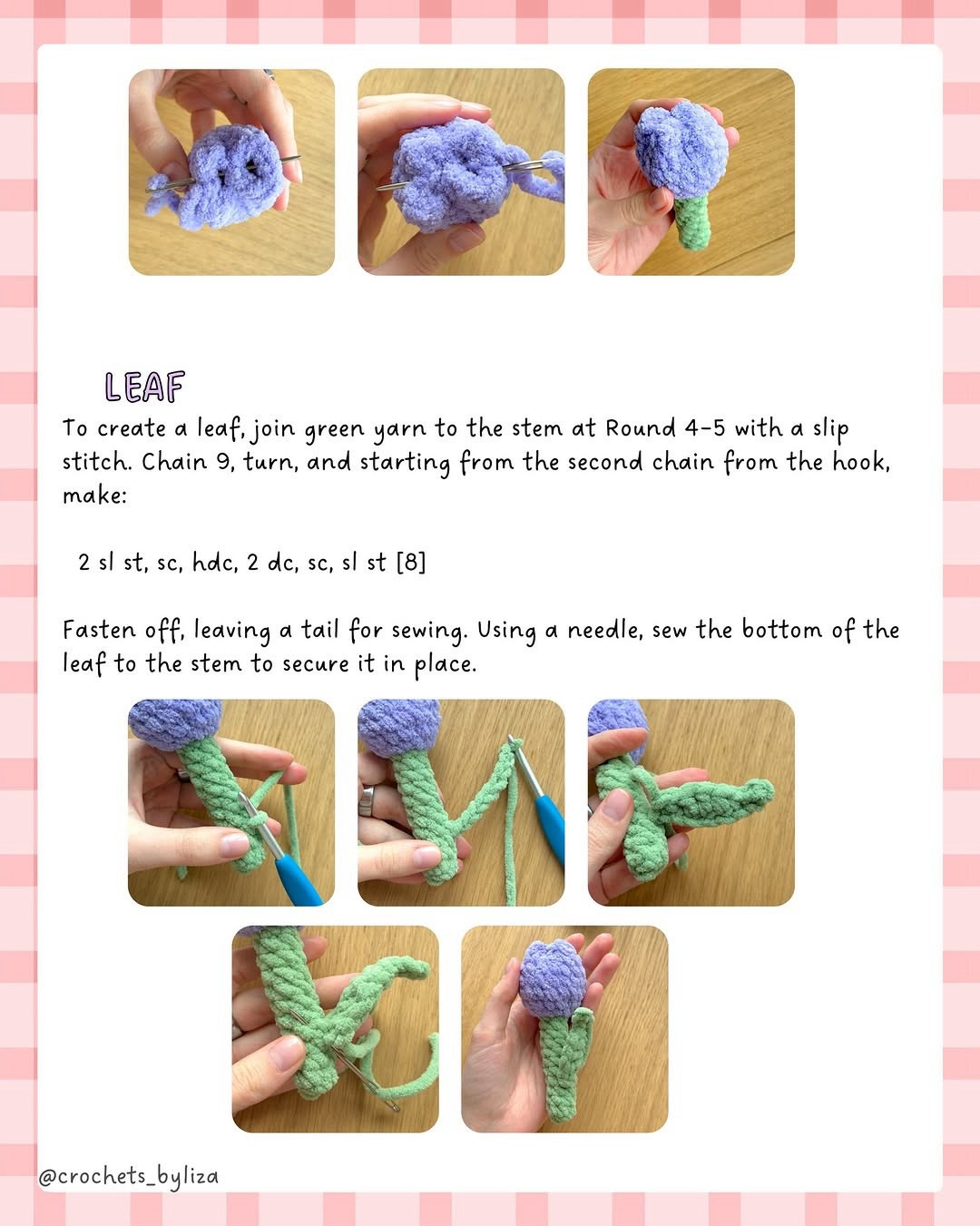 Free Crochet Tulip Pattern with Chenille Yarn