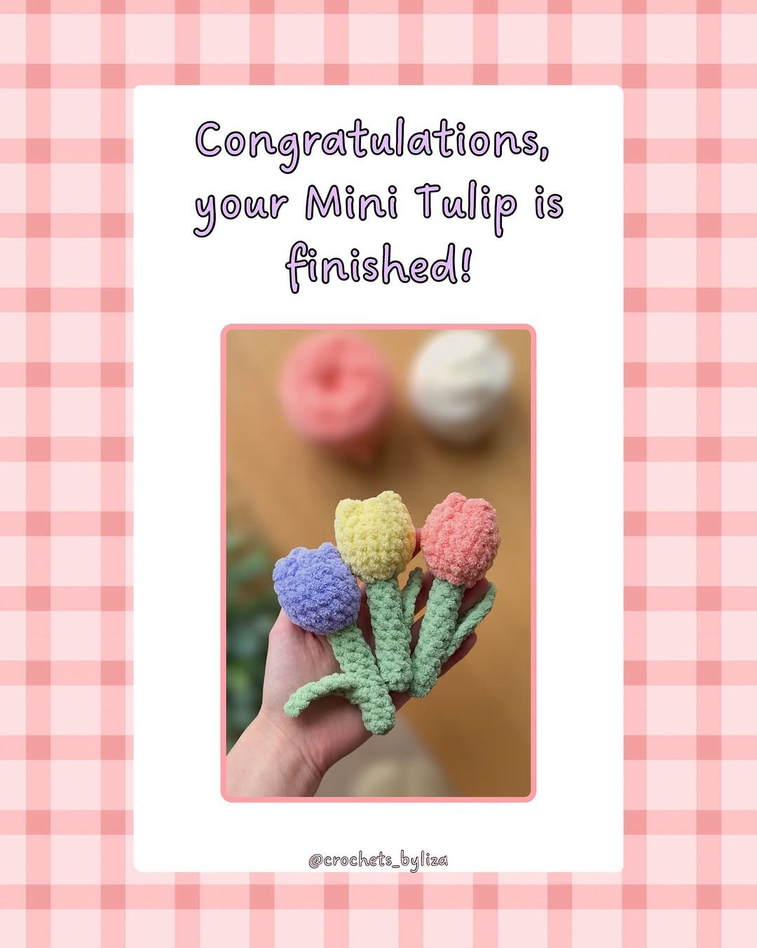 Free Crochet Tulip Pattern with Chenille Yarn