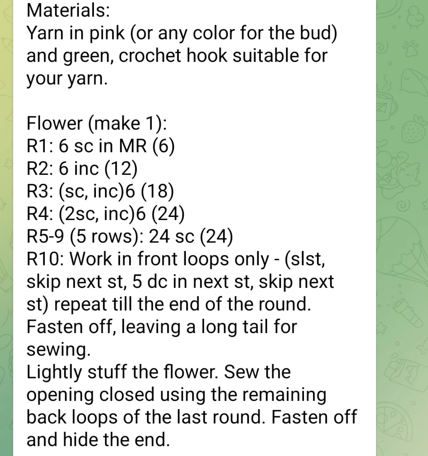 Free Crochet Tulip Pendant Pattern with Detailed Instructions