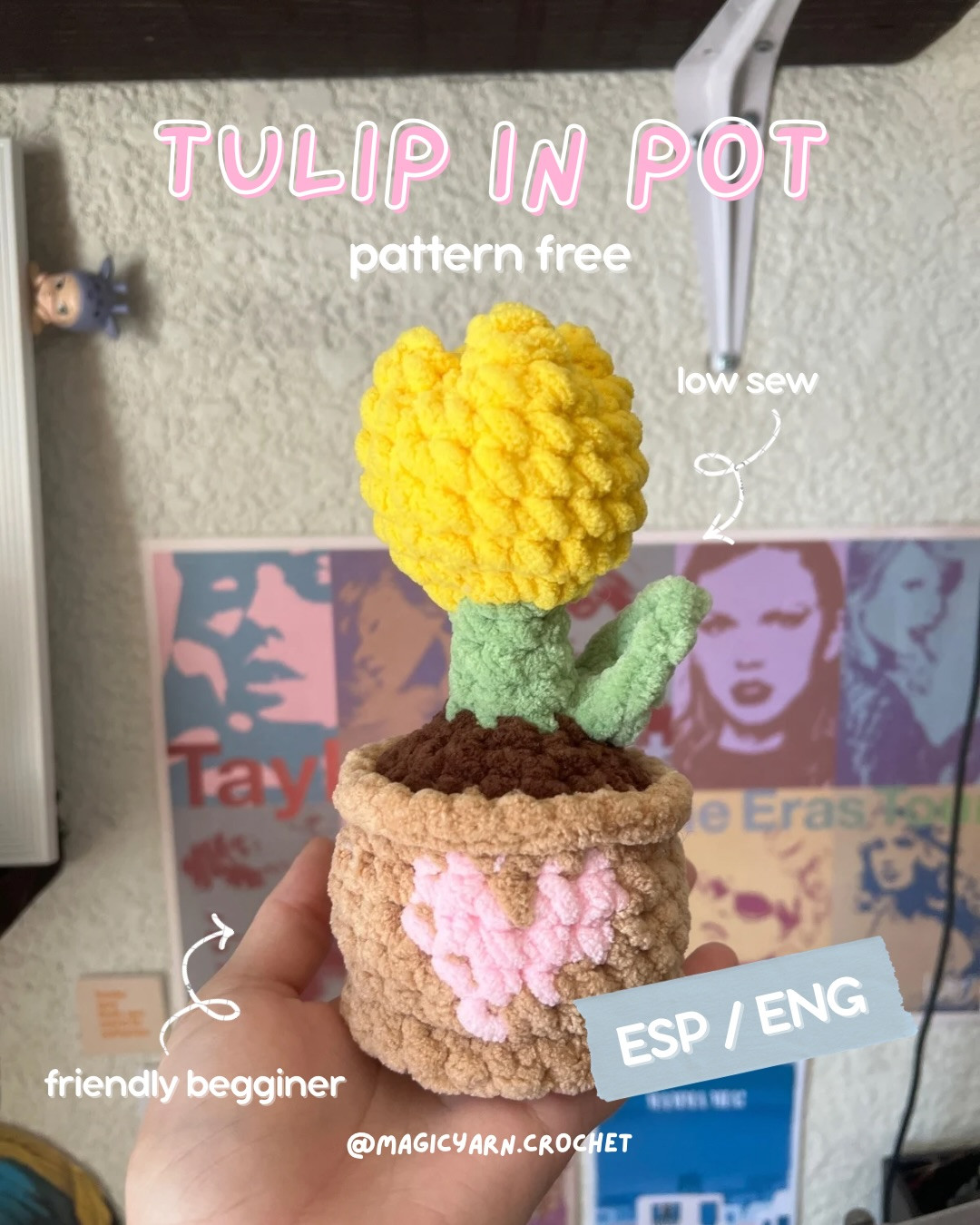 Free Crochet Tulip Plushie Pattern - Beginner Friendly Amigurumi