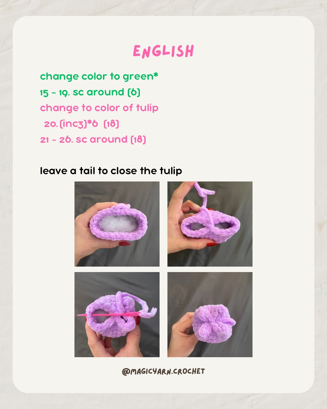 Free Crochet Tulip Plushie Pattern - Beginner Friendly Amigurumi