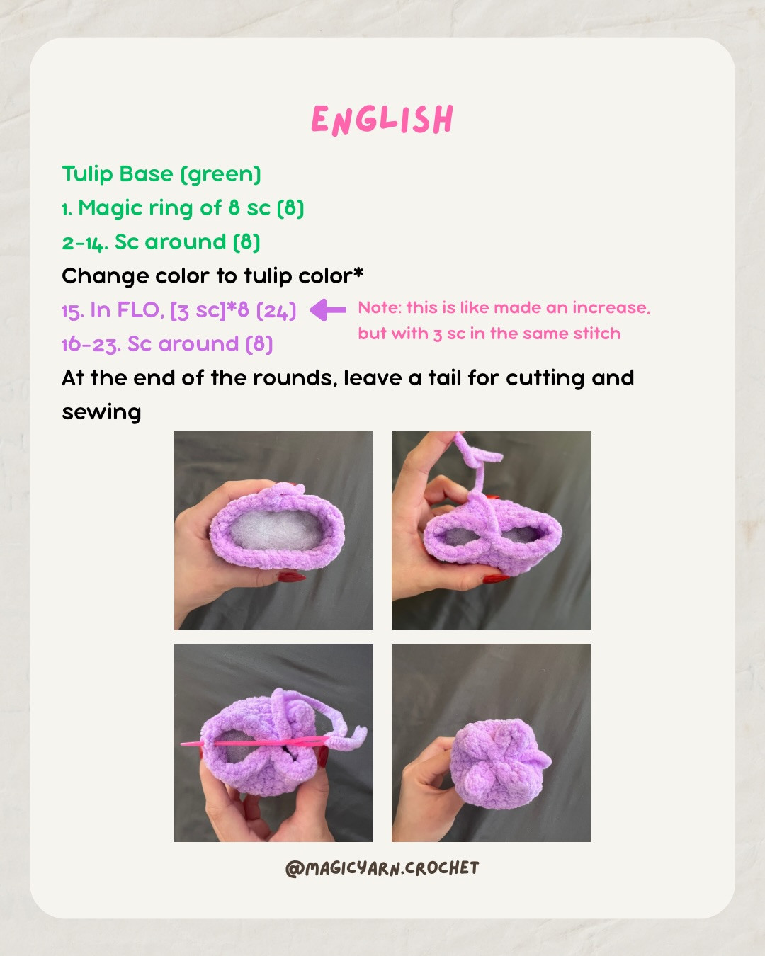 Free Crochet Tulip Plushie Pattern - Beginner Friendly Amigurumi