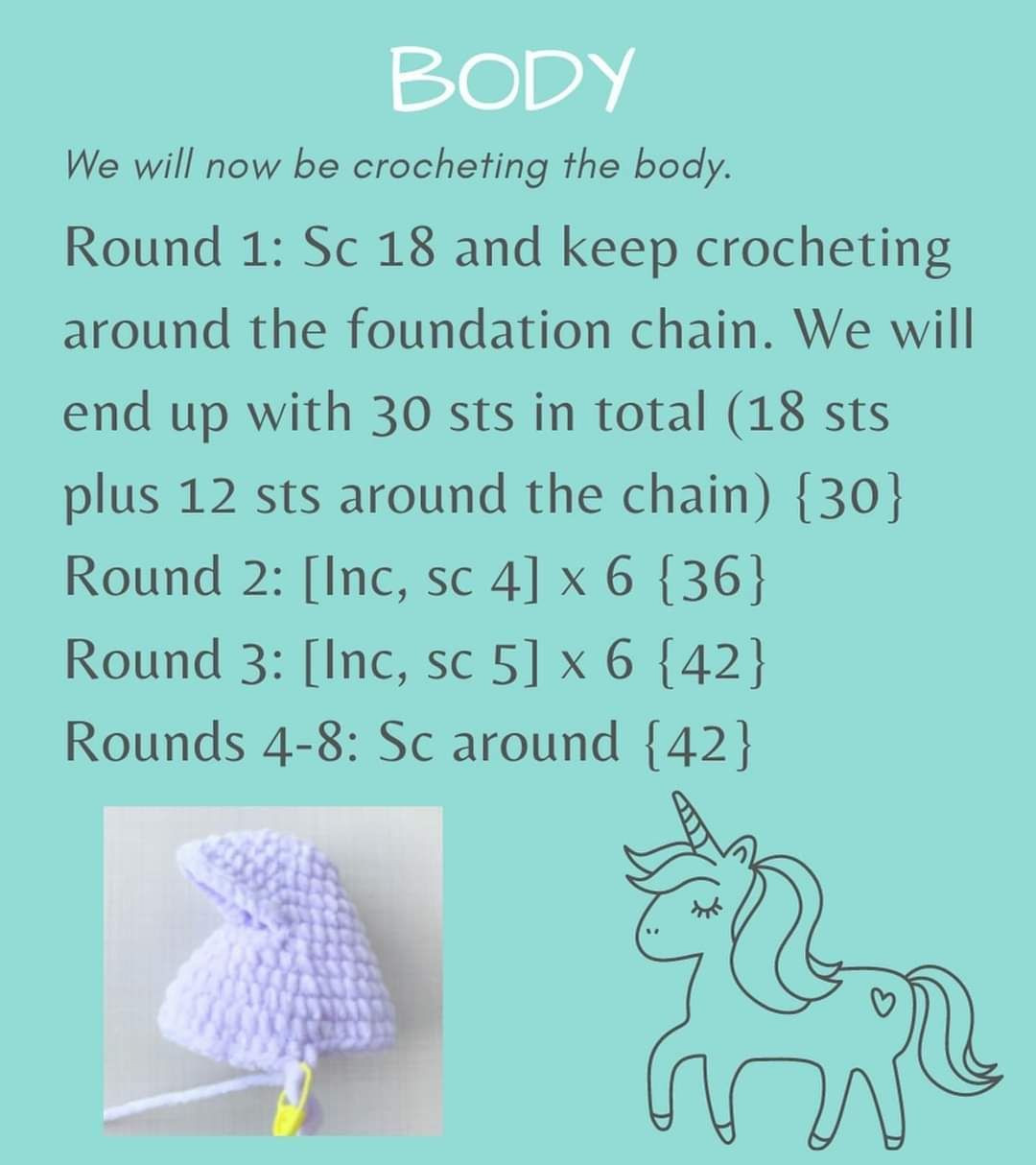 Free Crochet Unicorn Amigurumi Pattern Part 2 - Purple Head Tutorial