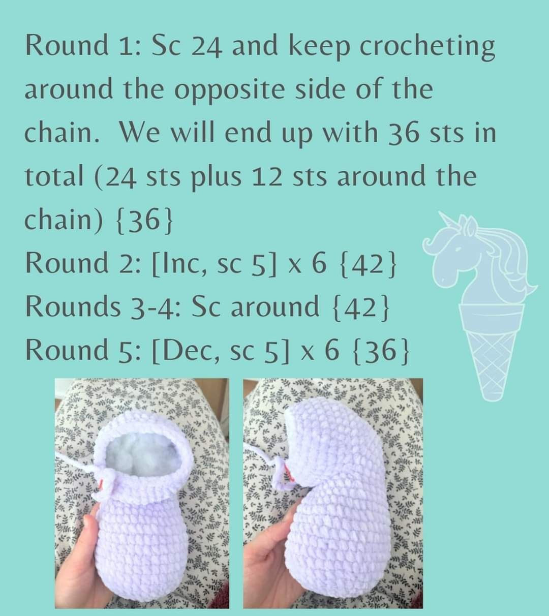 Free Crochet Unicorn Amigurumi Pattern Part 2 - Purple Head Tutorial