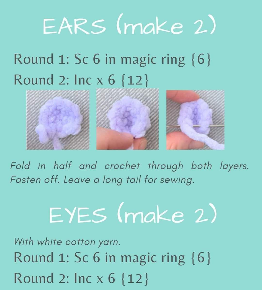Free Crochet Unicorn Amigurumi Pattern Part 2 - Purple Head Tutorial