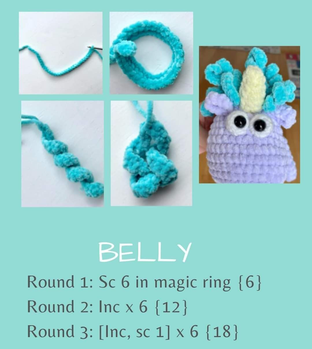 Free Crochet Unicorn Amigurumi Pattern Part 2 - Purple Head Tutorial