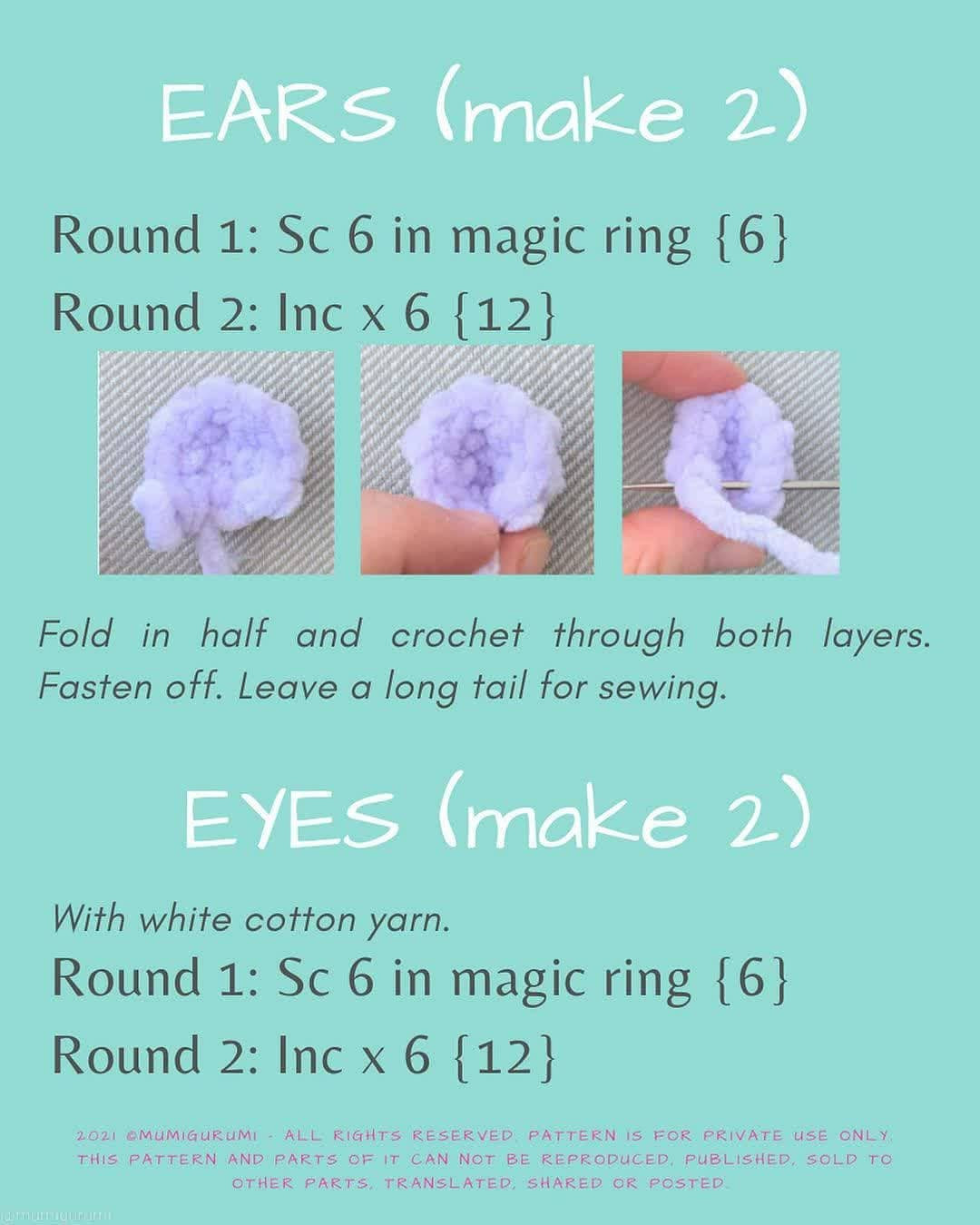 Free Crochet Unicorn Amigurumi Pattern Part 2 - Purple Head Tutorial