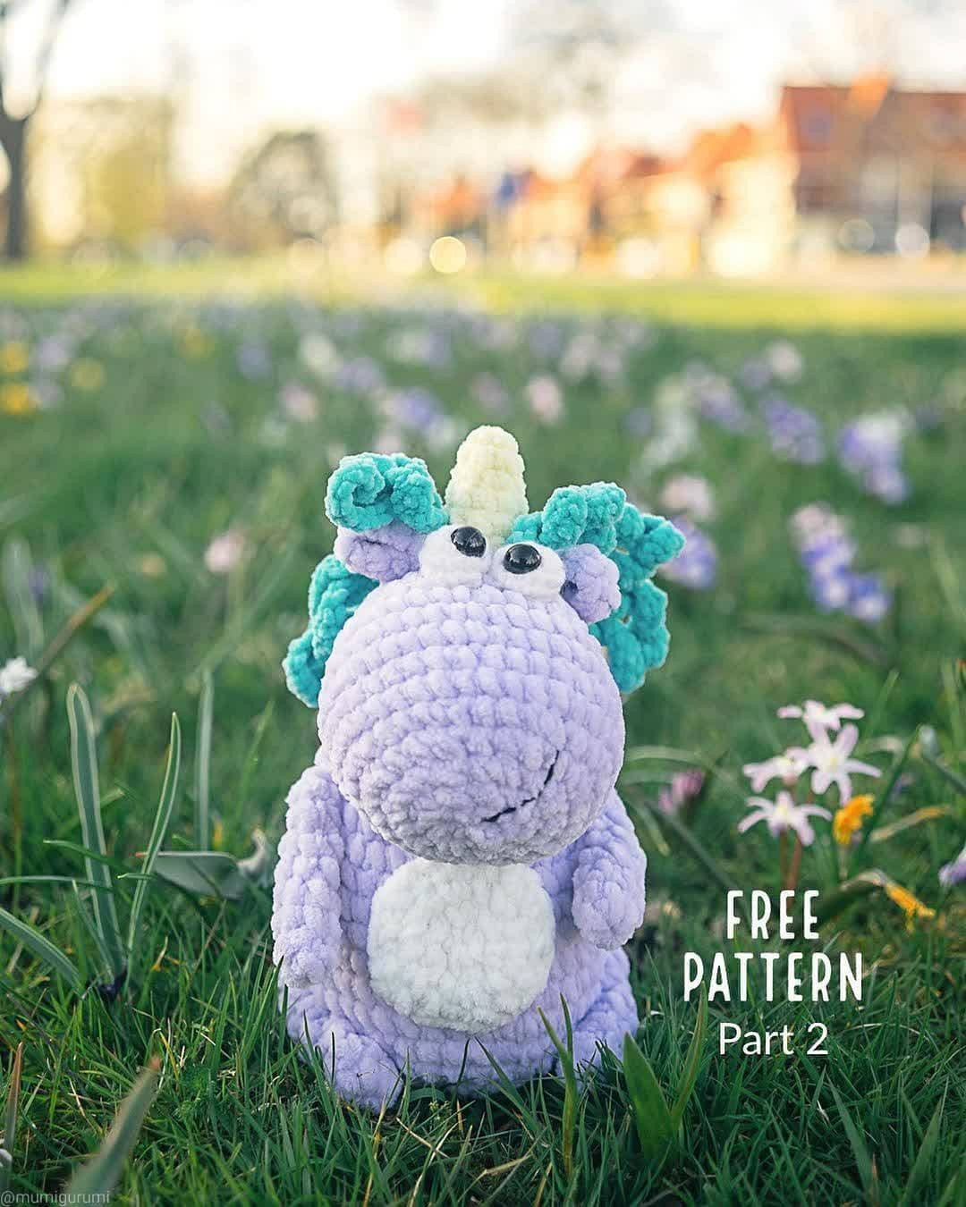 Free Crochet Unicorn Amigurumi Pattern Part 2 - Purple Head Tutorial
