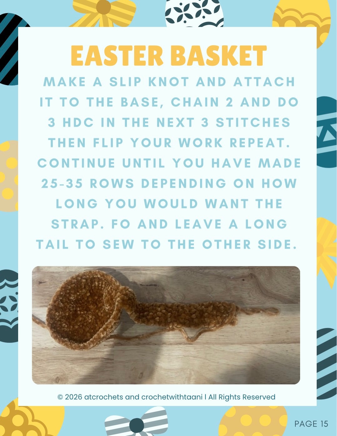 Free Easter Basket and Easter Egg Crochet Pattern: Striped, Heart, Bow, Bunny Eggs