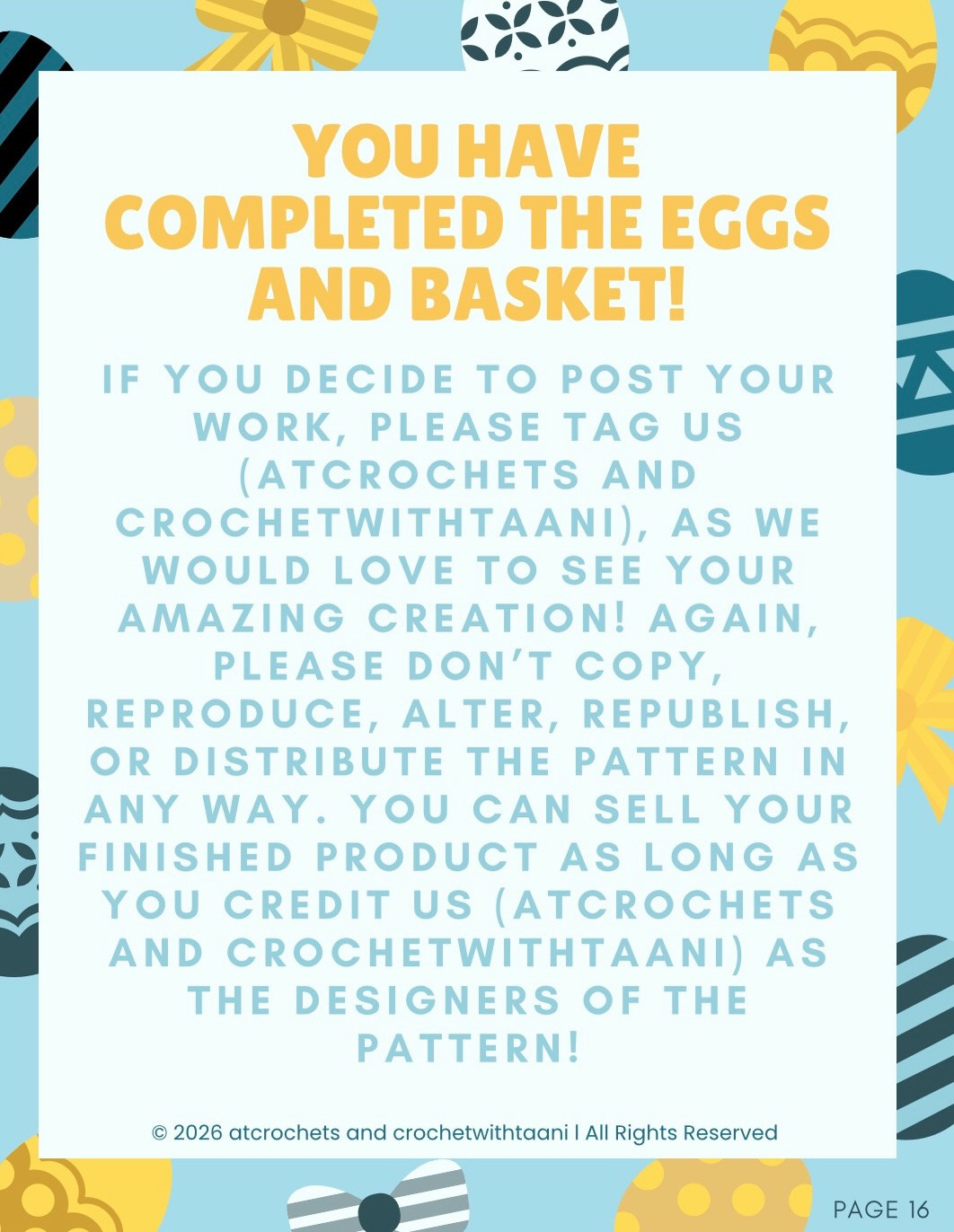 Free Easter Basket and Easter Egg Crochet Pattern: Striped, Heart, Bow, Bunny Eggs