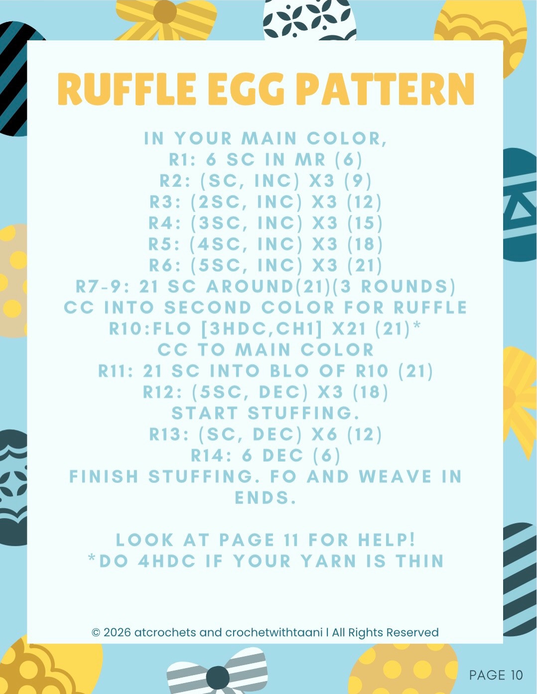 Free Easter Basket and Easter Egg Crochet Pattern: Striped, Heart, Bow, Bunny Eggs