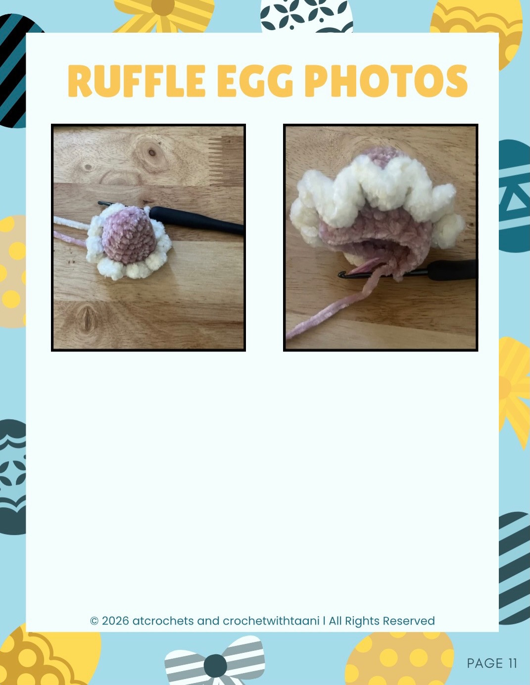 Free Easter Basket and Easter Egg Crochet Pattern: Striped, Heart, Bow, Bunny Eggs