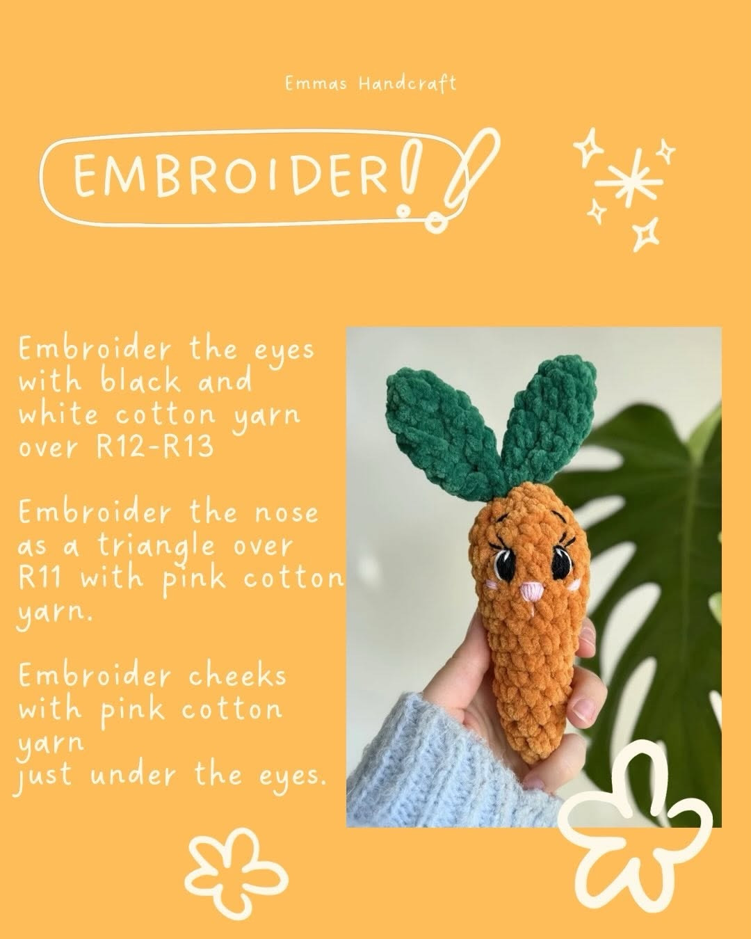 Free Easter Crochet Pattern: The Carrot Bunny Amigurumi Tutorial with Chenille Yarn