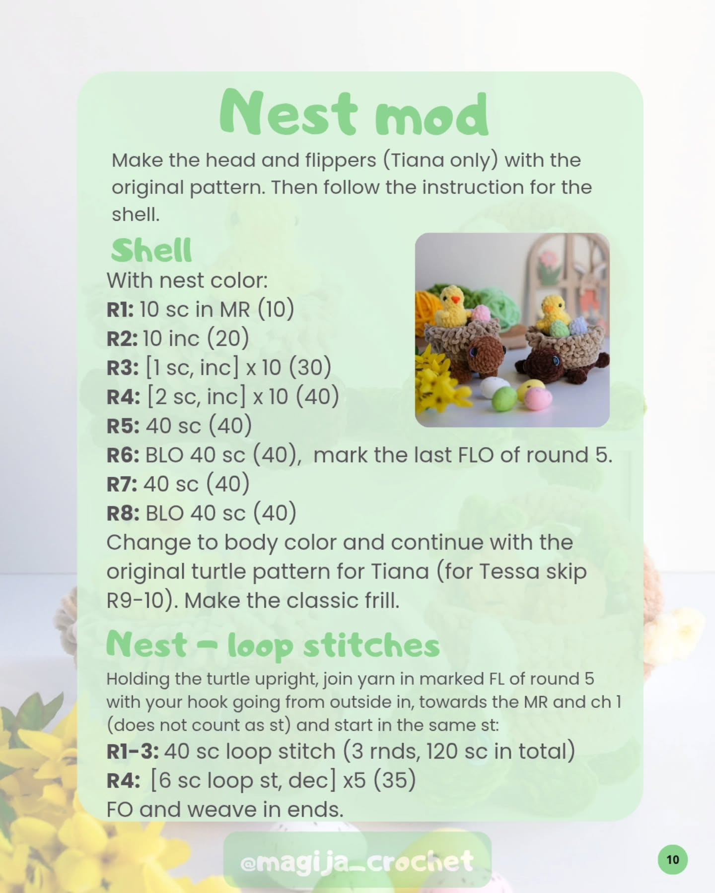 Free Easter Turtles Mod: Cute Amigurumi Basket & Nest Pattern with Chicks and Eggs