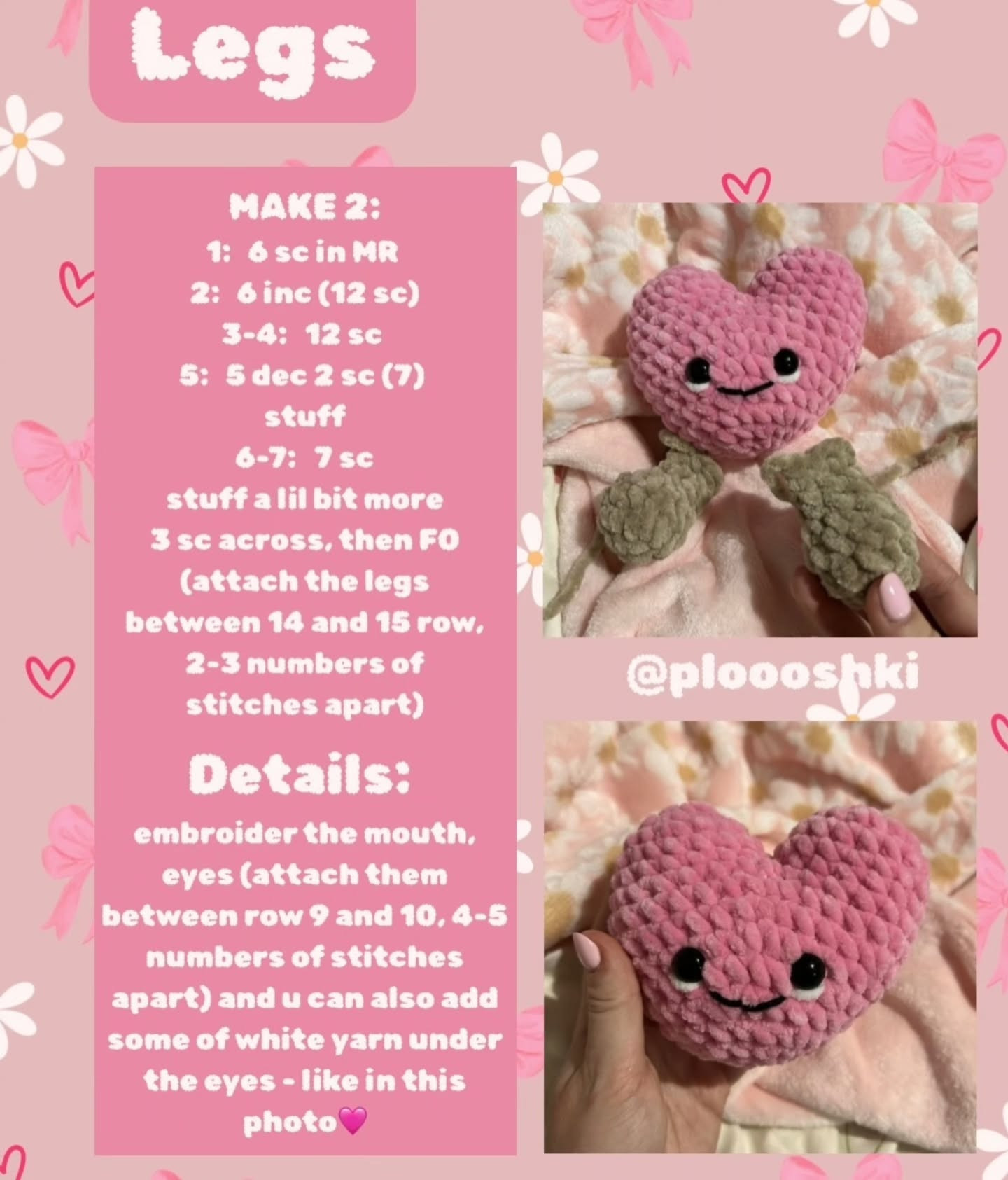 Free Jellycat Hearts Amigurumi Crochet Pattern