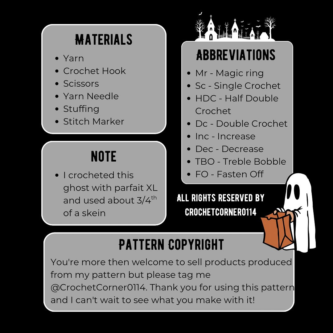Free Jumbo Ghost Amigurumi Crochet Pattern with Pumpkin Topper