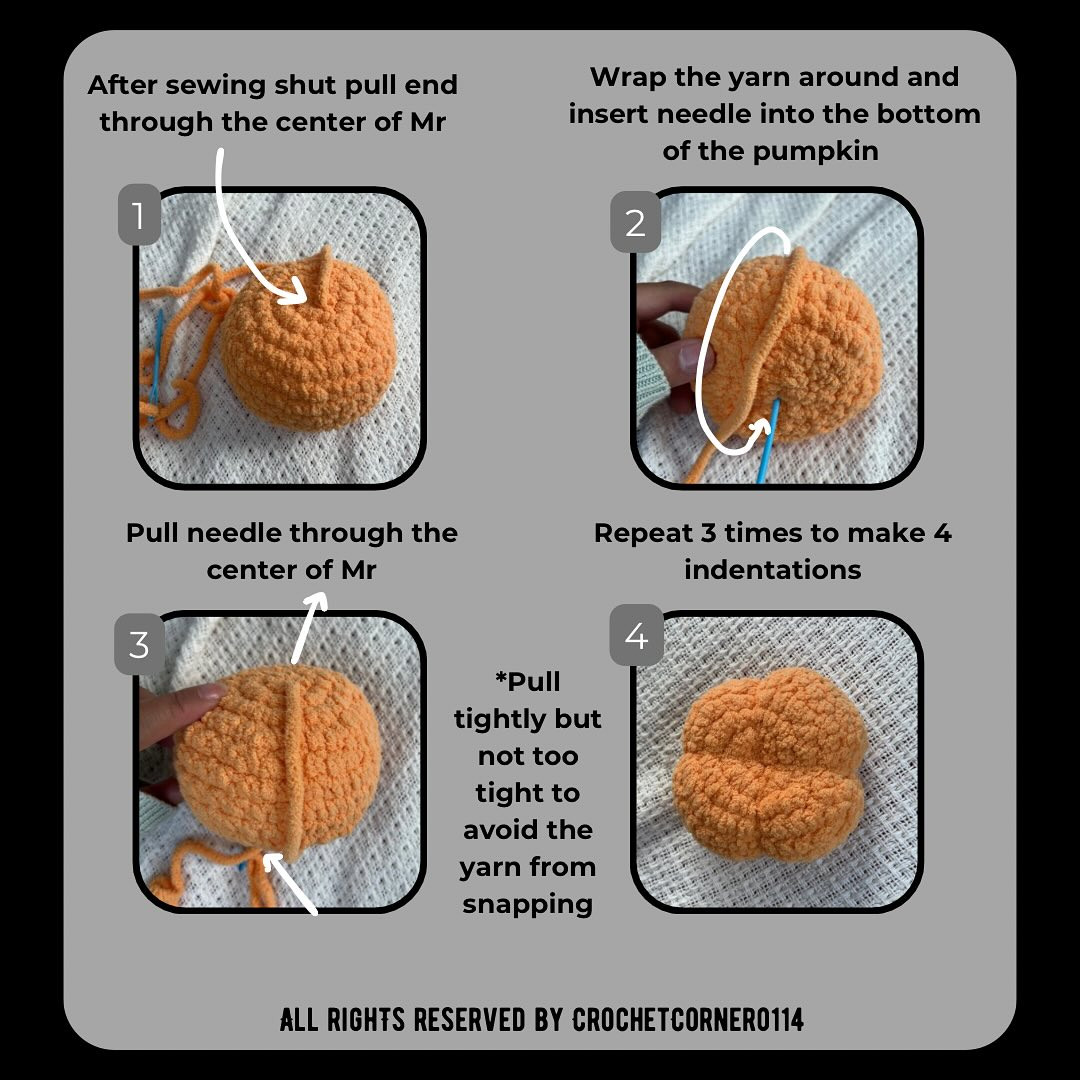 Free Jumbo Ghost Amigurumi Crochet Pattern with Pumpkin Topper